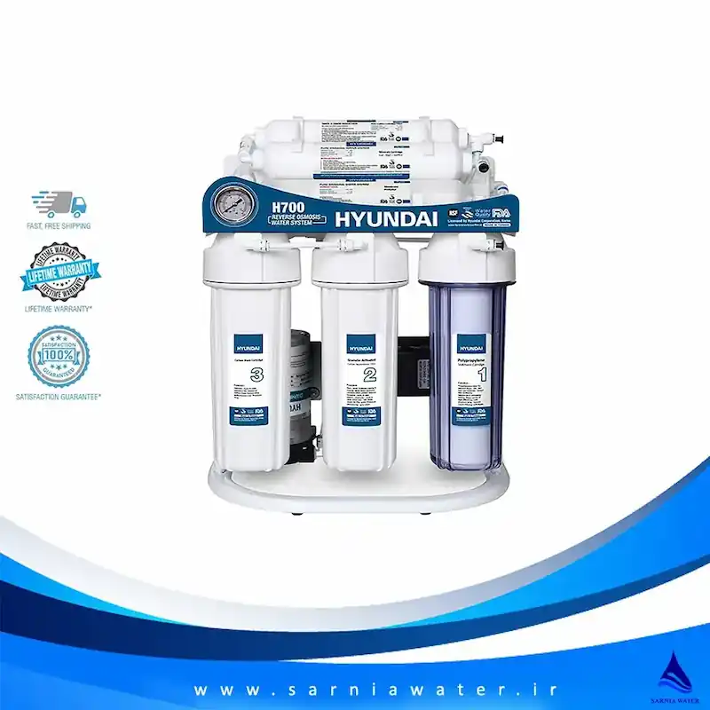 دستگاه تصفیه آب هیوندای مدل H700 1 دستگاه تصفیه آب هیوندای مدل H700 ساخت تایوان با مخزن تانک پک در سارنیا واتر